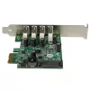 StarTech.com 4-portová PCI Express PCIe SuperSpeed USB 3.0 radičová karta adaptér s UASP – SATA napájanie