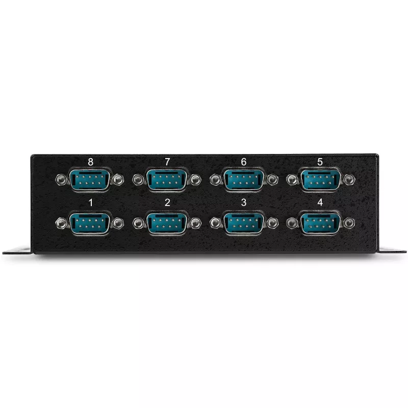 StarTech.com 8-portový USB na DB9 RS232 sériový adaptér hub – priemyselná DIN-lišta a nástenná montáž