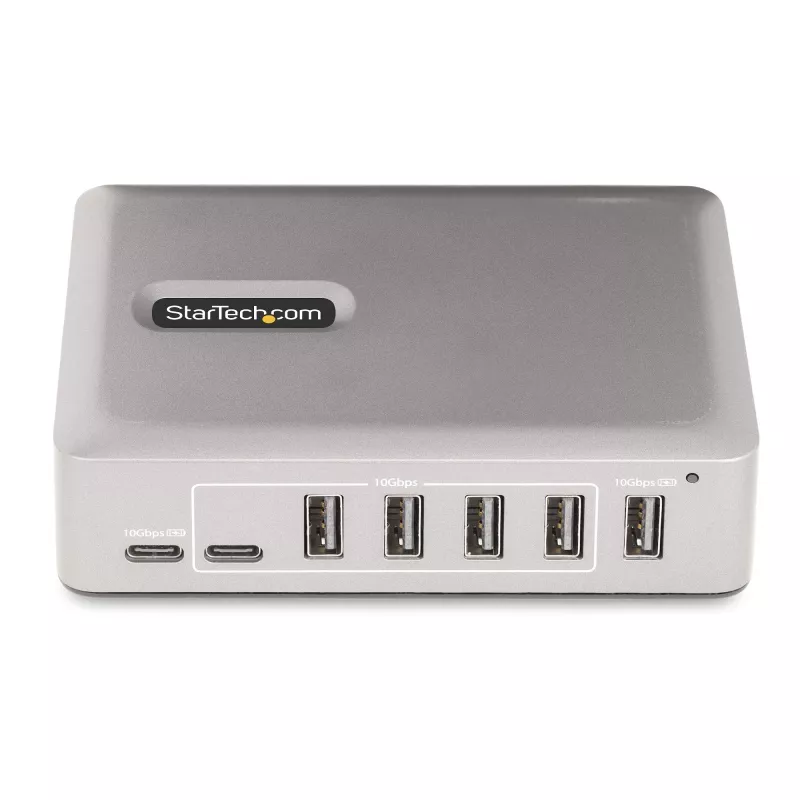 StarTech.com 7-portový USB-C hub - 5x USB-A + 2x USB-C - Self-Powered s 65W napájacím zdrojom - USB 3.1 10Gbps - Desktop/Laptop USB hub s 3ft USB-IF certifikovaným uzamykacím káblom - USB C hub