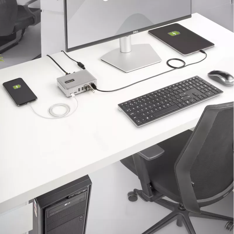 StarTech.com 7-portový USB-C hub - 5x USB-A + 2x USB-C - Self-Powered s 65W napájacím zdrojom - USB 3.1 10Gbps - Desktop/Laptop USB hub s 3ft USB-IF certifikovaným uzamykacím káblom - USB C hub
