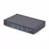 StarTech.com 4-portový KM switch s prepínaním myši, USB switch pre klávesnicu/myš, 3,5mm/USB audio, zdieľanie periférií pre 4 počítače, TAA-kompatibilný