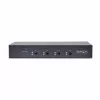 StarTech.com 4-portový KM switch s prepínaním myši, USB switch pre klávesnicu/myš, 3,5mm/USB audio, zdieľanie periférií pre 4 počítače, TAA-kompatibilný