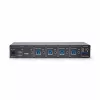 StarTech.com 4-portový KM switch s prepínaním myši, USB switch pre klávesnicu/myš, 3,5mm/USB audio, zdieľanie periférií pre 4 počítače, TAA-kompatibilný