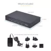 StarTech.com 4-portový KM switch s prepínaním myši, USB switch pre klávesnicu/myš, 3,5mm/USB audio, zdieľanie periférií pre 4 počítače, TAA-kompatibilný