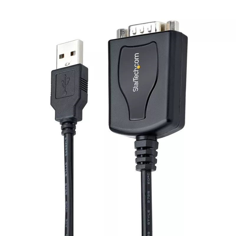 StarTech.com 1m USB na sériový kábel so zachovaním COM portu, DB9 konektor RS232 na USB konvertor, USB na sériový adaptér pre PLC/tlačiareň/skener, Prolific čipset, Windows/Mac