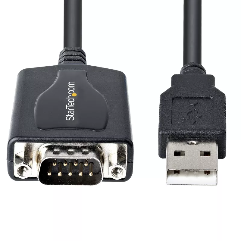 StarTech.com 1m USB na sériový kábel so zachovaním COM portu, DB9 konektor RS232 na USB konvertor, USB na sériový adaptér pre PLC/tlačiareň/skener, Prolific čipset, Windows/Mac