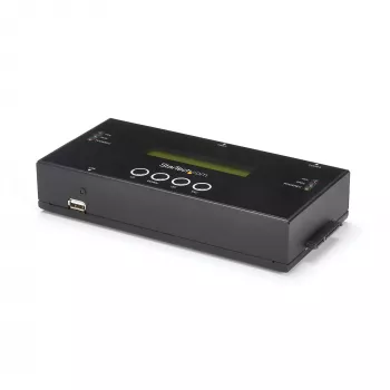StarTech.com 1:1 samostatný duplikátor a vymazávač pevných diskov, SAS a SATA HDD/SSD klonovač/kopírovač, duplikátor a sanitačný nástroj pevných diskov, LCD displej, TAA-kompatibilný