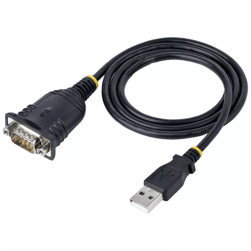 StarTech.com 1m USB na sériový kábel, DB9 konektor RS232 na USB konvertor, Prolific IC, USB na sériový adaptér pre PLC/tlačiareň/skener/switch, USB na COM port adaptér, Windows/Mac
