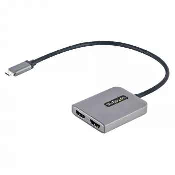 StarTech.com USB-C na Dual HDMI MST HUB - Dual HDMI 4K 60Hz - USB Type-C multi-monitor adaptér pre notebook s 30cm káblom - DP 1.4 Multi-Stream Transport hub - USB-C na HDMI splitter