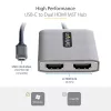 StarTech.com USB-C na Dual HDMI MST HUB - Dual HDMI 4K 60Hz - USB Type-C multi-monitor adaptér pre notebook s 30cm káblom - DP 1.4 Multi-Stream Transport hub - USB-C na HDMI splitter