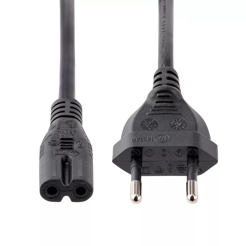 StarTech.com 1m (3ft) napájací kábel pre notebook, EU konektor na C7, 2,5A 250V, 18AWG, náhradný kábel pre notebook, napájací kábel pre tlačiareň, nabíjací kábel pre notebook, napájací kábel pre notebook – UL certifikovaný