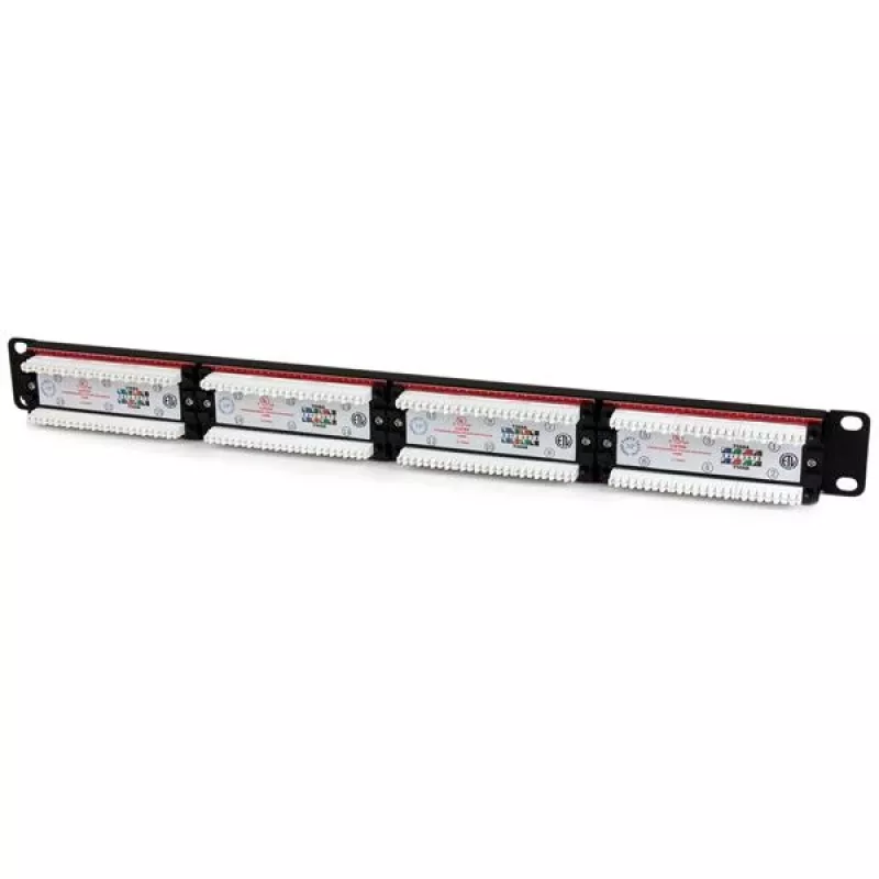StarTech.com 24-portový 1U rackový Cat 6 110 patch panel, RJ-45, racková montáž, 1U, čierna, RoHS, CE, ETL, UL