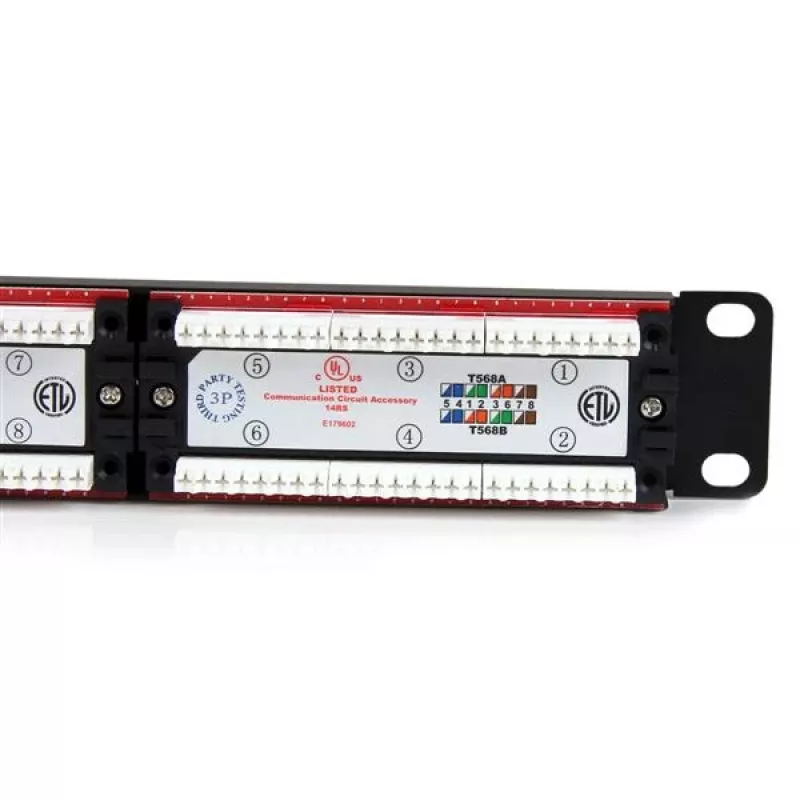 StarTech.com 24-portový 1U rackový Cat 6 110 patch panel, RJ-45, racková montáž, 1U, čierna, RoHS, CE, ETL, UL