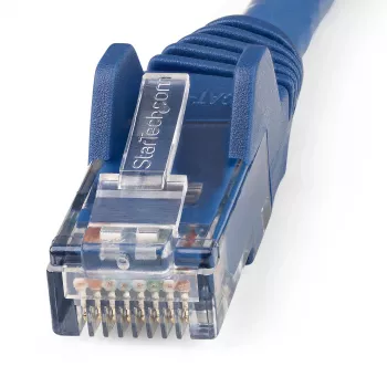 StarTech.com 15m CAT6 ethernetový kábel – LSZH (Low Smoke Zero Halogen) – 10 Gigabit 250 MHz 100 W PoE RJ45 10GbE UTP sieťový patch kábel, ochrana západky so odľahčením ťahu – modrá, CAT 6, ETL overený, 24AWG