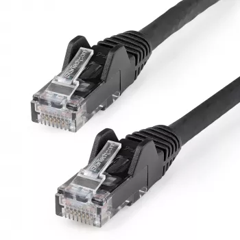 StarTech.com 15m CAT6 ethernetový kábel – LSZH (Low Smoke Zero Halogen) – 10 Gigabit 250MHz 100W PoE RJ45 10GbE UTP sieťový patch kábel ochrana západky so odľahčením ťahu – čierna, CAT 6, ETL overený, 24AWG