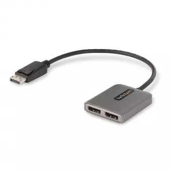 StarTech.com 2-portový DisplayPort MST hub, Dual 4K 60Hz, DP na 2x DisplayPort monitor adaptér, DP 1.4 multi-monitor video adaptér, 30 cm integrovaný kábel, USB napájaný, len Windows