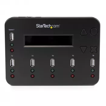 StarTech.com samostatný 1-na-5 USB flash duplikátor a vymazávač, multi-USB flash kopírovač, systémová a súborová ako aj celodisková kópia s 1,5 GB/min, jednotlivé a 3-pass vymazanie, LCD displej – TAA