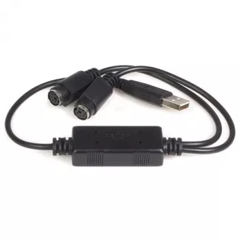 StarTech.com USB na PS/2 adaptér – klávesnica a myš, 0,435 m, čierna, 1 – USB A, 2 – DIN 6, 46 g, 142 mm, 175 mm