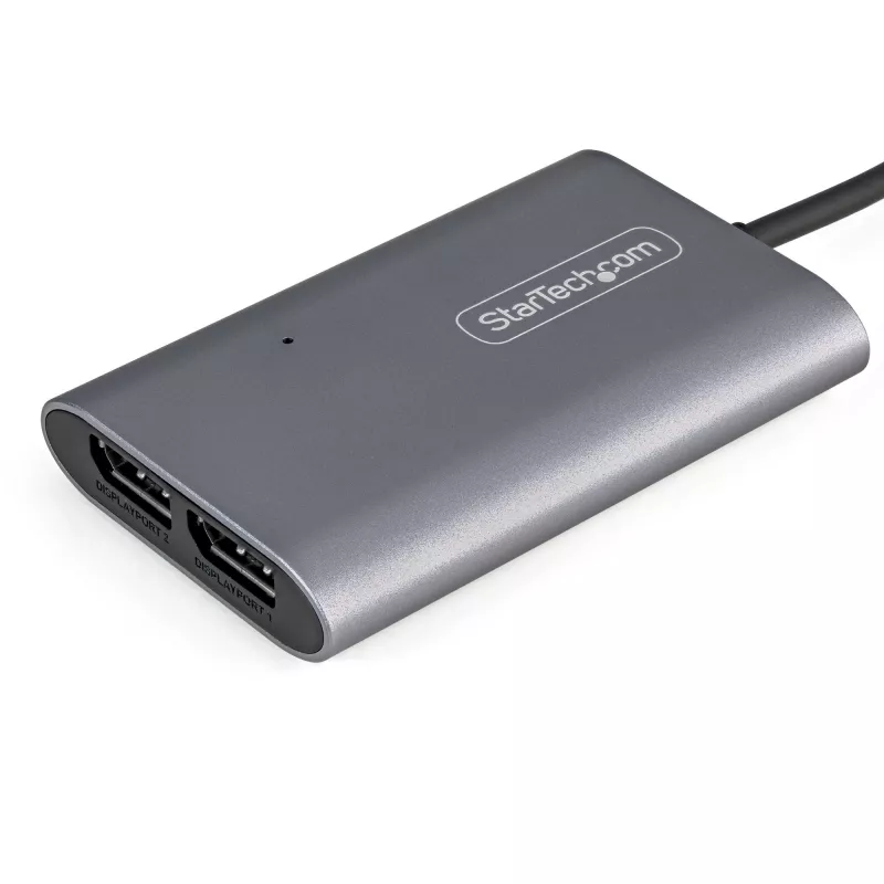 StarTech.com Thunderbolt na dual DisplayPort adaptér DP 1.4, dual 4K 60Hz alebo single 8K/5K Thunderbolt na DP konvertor, 2x DisplayPort monitor video adaptér - Mac & Windows