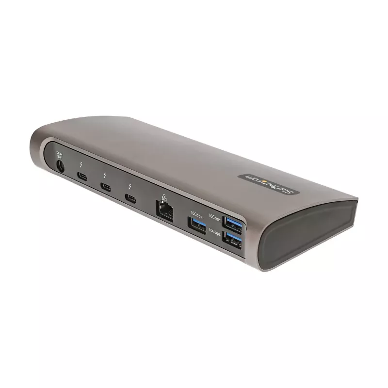 StarTech.com Thunderbolt 4 dock, 96W Power Delivery, single 8K/dual monitor 4K 60Hz, 3xTB4/USB4 konektory, 4xUSB-A, SD, GbE, Thunderbolt 4 dokovacia stanica pre Windows alebo TB3 MacBook, 0,8m kábel