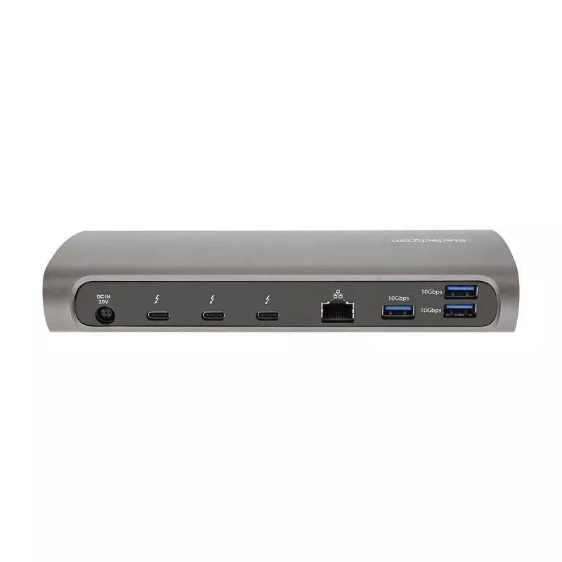 StarTech.com Thunderbolt 4 dock, 96W Power Delivery, single 8K/dual monitor 4K 60Hz, 3xTB4/USB4 konektory, 4xUSB-A, SD, GbE, Thunderbolt 4 dokovacia stanica pre Windows alebo TB3 MacBook, 0,8m kábel