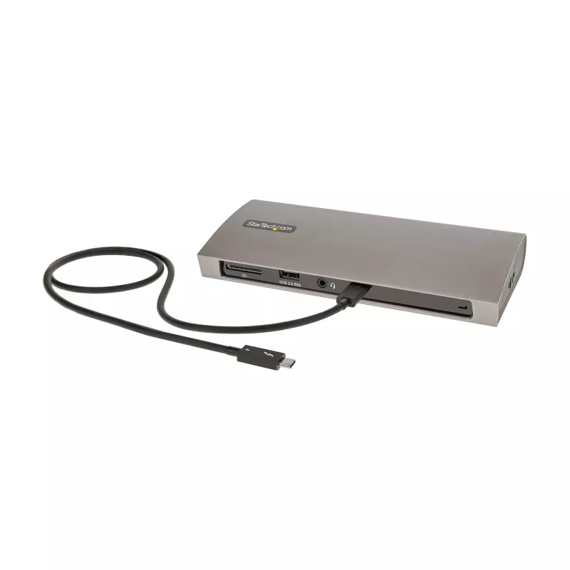 StarTech.com Thunderbolt 4 dock, 96W Power Delivery, single 8K/dual monitor 4K 60Hz, 3xTB4/USB4 konektory, 4xUSB-A, SD, GbE, Thunderbolt 4 dokovacia stanica pre Windows alebo TB3 MacBook, 0,8m kábel