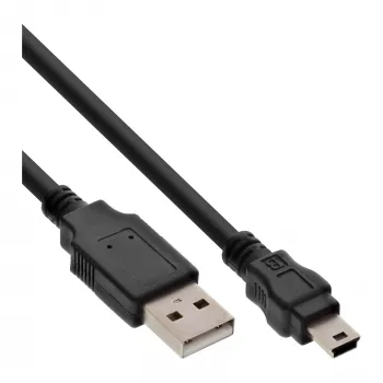 InLine USB 2.0 Mini kábel USB Type-A konektor samec / Mini B konektor samec, 5-pinový, čierny, 5 m