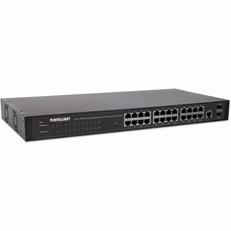 Intellinet 560917 24-portový gigabitový Web-Smart switch, 2x SFP, do racku