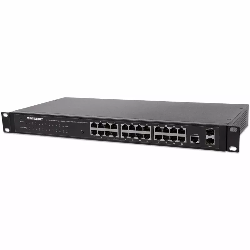 Intellinet 560917 24-portový gigabitový Web-Smart switch, 2x SFP, do racku