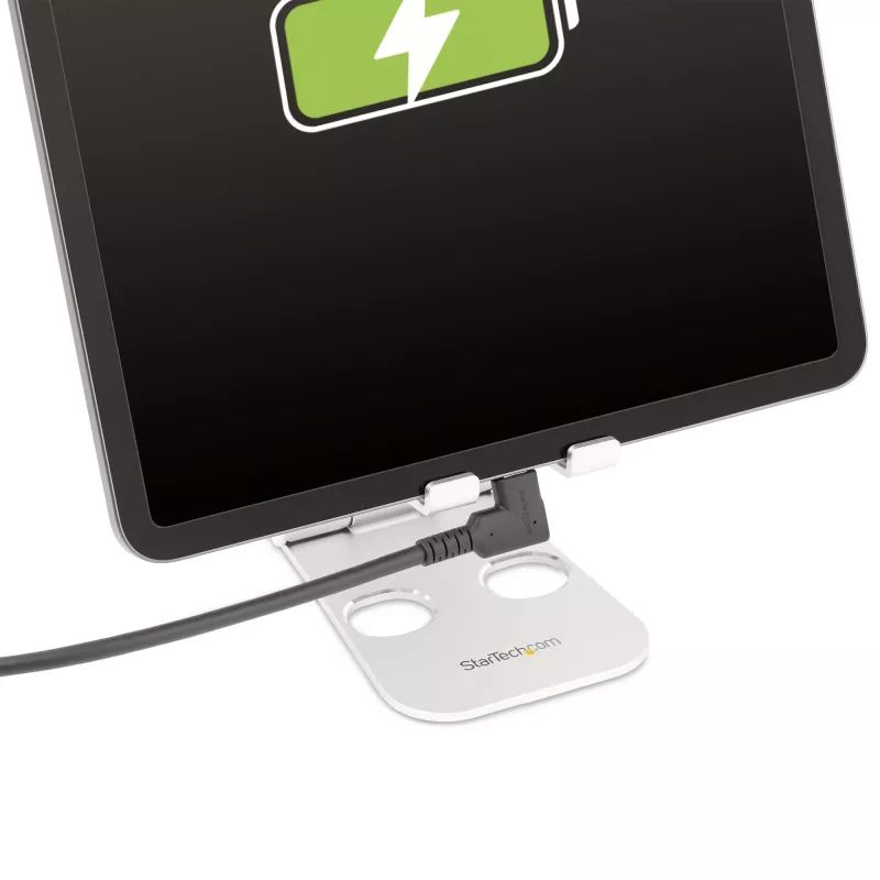 StarTech.com 0,9 m robustný pravouhlý USB-C kábel, USB 3.2 Gen 2 (10 Gbps), plne dátový USB-C na C dátový kábel, 4K 60Hz DP Alt mód, 100W Power Delivery – 90-stupňový USB Type-C kábel