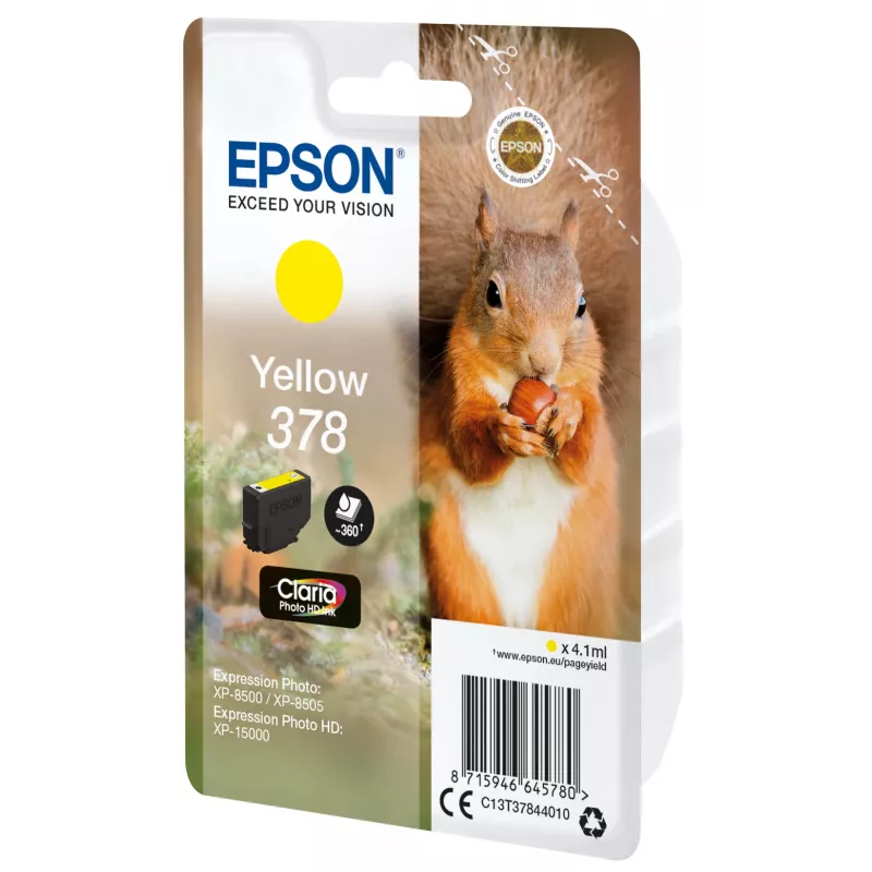 Kazeta Epson 378 žltá 360 strán atrament C13T37844010