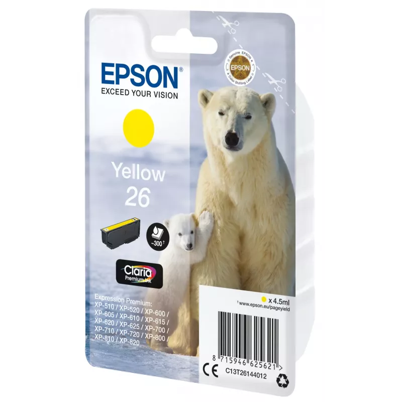 Epson Eisbär samostatné balenie žltá 26 Claria Premium Ink