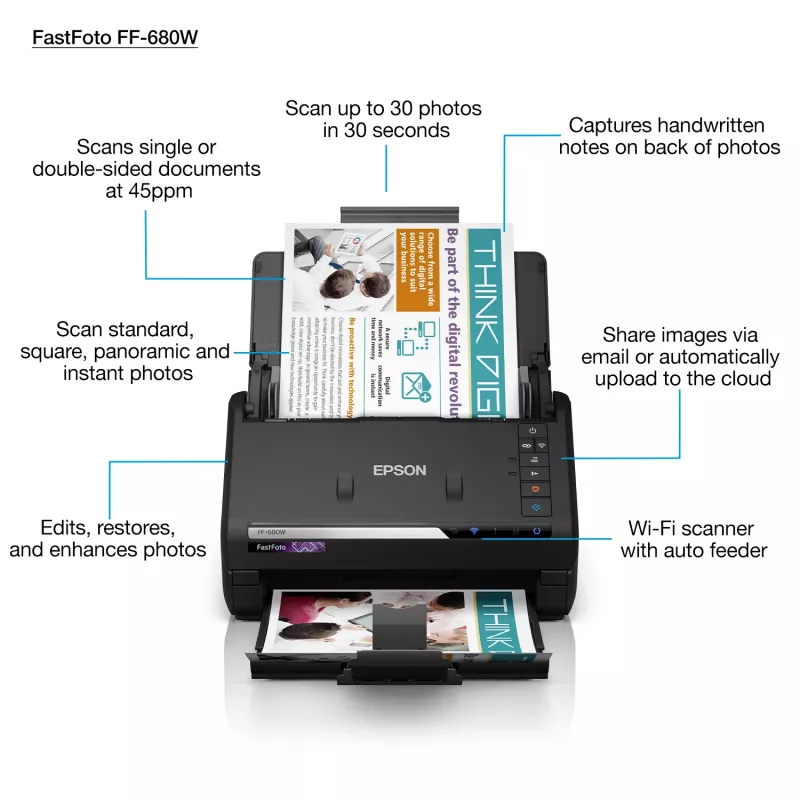 Epson FastFoto FF-680W skener s podávačom 600 x 600 DPI A4 čierny