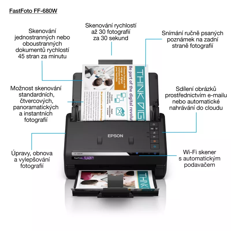 Epson FastFoto FF-680W skener s podávačom 600 x 600 DPI A4 čierny