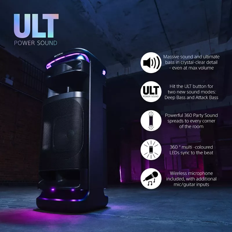 Reproduktor Sony SRS-ULT1000 ULT TOWER 10 — 139 W, Bluetooth, prenosný, čierny