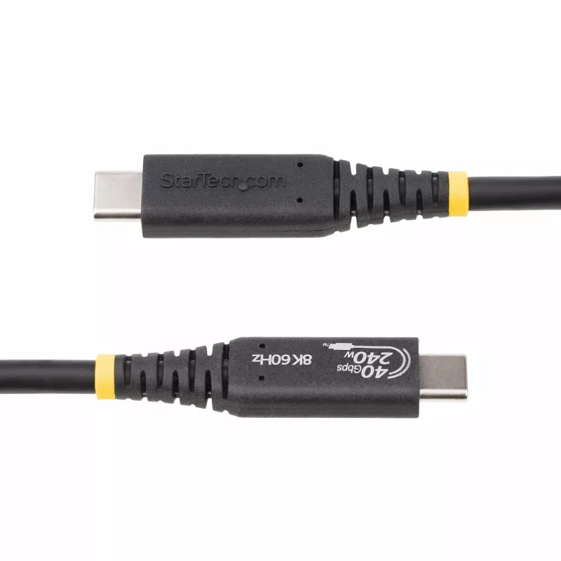 StarTech.com 50cm (1.6ft) USB4 kábel, USB-IF certifikovaný USB-C kábel, 40Gbps, 240W Power Delivery PD 3.1 EPR, 8K 60Hz, USB Type-C dátový kábel, kompatibilný s Thunderbolt/USB 3.2 portami