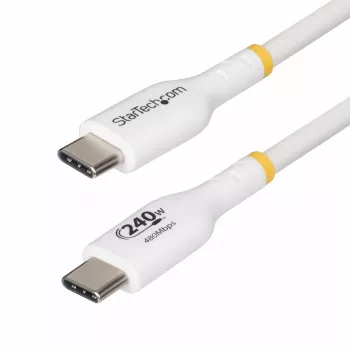 StarTech.com 4m biely USB-C nabíjací kábel, USB-IF certifikovaný USB-C kábel, 240W PD EPR, USB 2.0 Type-C kábel na nabíjanie notebooku, USB-C dátový kábel, TPE plášť