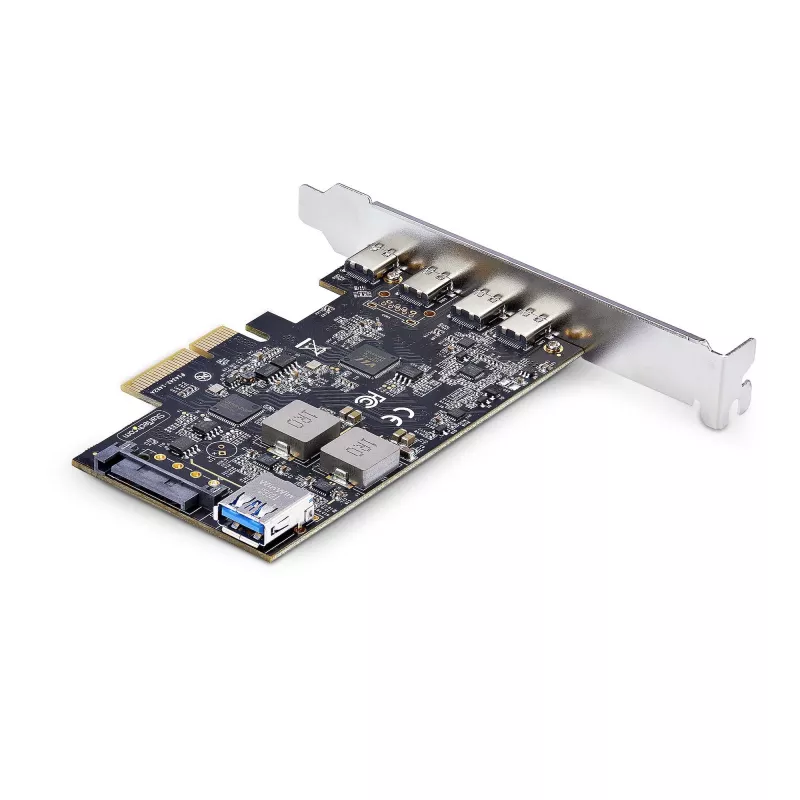 StarTech.com 5-portová USB PCIe karta, USB 3.2 10 Gbit/s, PCI Express karta so 4x USB-C portami, 1x interný USB-A port, USB PCIe radič karta, Windows/macOS/Linux