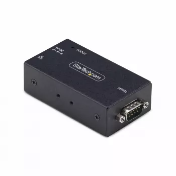 StarTech.com 1-portový sériový na Ethernet adaptér, IP sériový server zariadení pre vzdialené RS232 zariadenia, montáž na stenu/DIN lištu, kovové puzdro, RJ45-LA konvertor na DB9 sériový