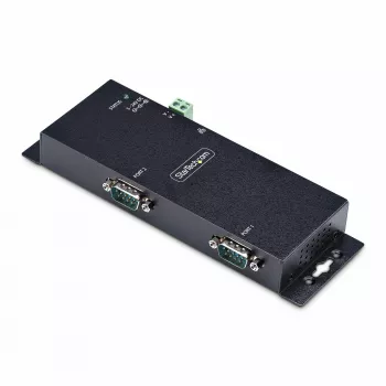 StarTech.com 2-portový sériový na Ethernet adaptér, IP sériový server zariadení pre vzdialené RS232 zariadenia, montáž na stenu/DIN lištu, kovové puzdro, RJ45 LAN na DB9 sériový konvertor