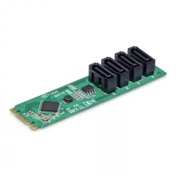 StarTech.com 4-portová M.2 na SATA adaptérová karta, M.2 PCIe 3.0 na SATA pevný disk/SSD rozširujúca karta, ASM1064 čipset, M.2 NVMe na 4x HDD/SSD pre Windows/macOS/Linux