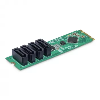 StarTech.com 4-portová M.2 na SATA adaptérová karta, M.2 PCIe 3.0 na SATA pevný disk/SSD rozširujúca karta, ASM1064 čipset, M.2 NVMe na 4x HDD/SSD pre Windows/macOS/Linux