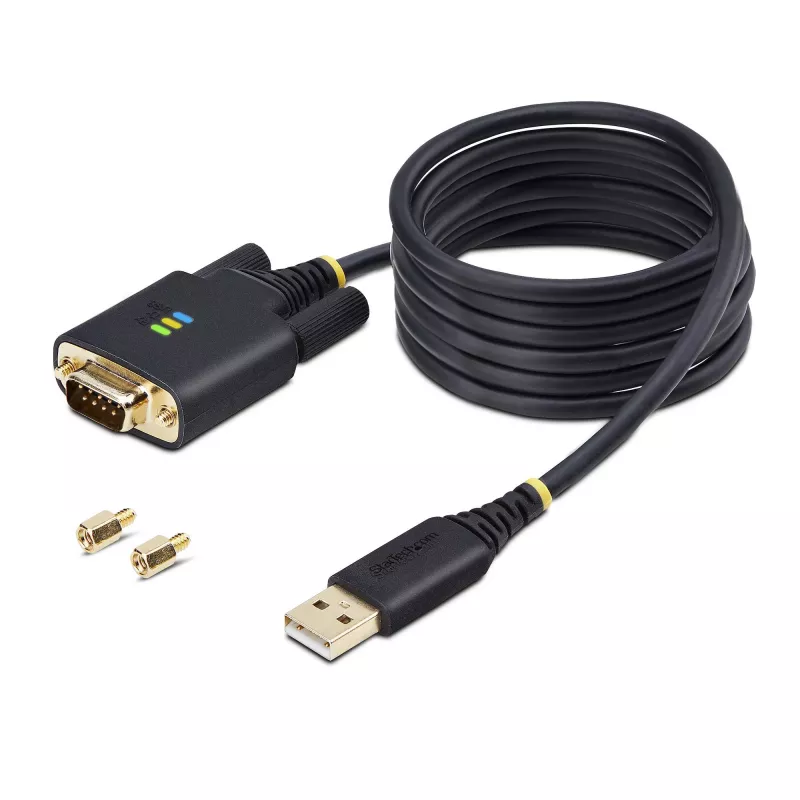 StarTech.com 2m USB na sériový adaptérový kábel, zachovanie COM, vymeniteľné skrutky/matice, USB-A na DB9 RS232, FTDI IC, ESD ochrana, Windows/macOS/Linux