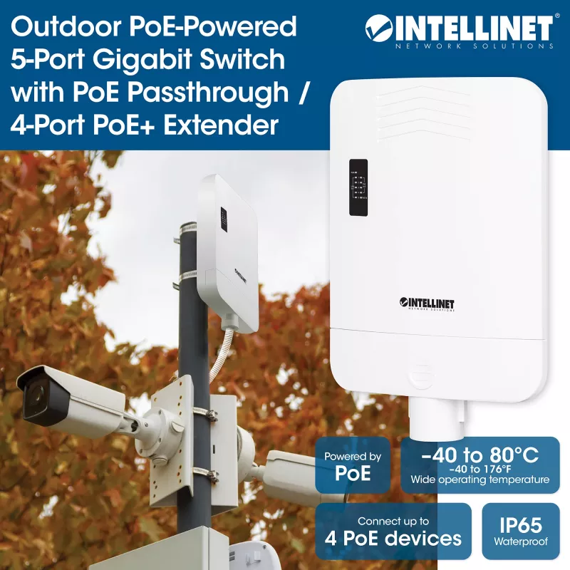 Sieťový switch Intellinet 509220 Gigabit Ethernet 5 portov PoE