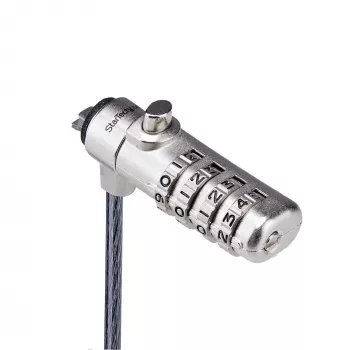 StarTech.com tenký Lock kompatibilný s Nano Slot, 6,6ft (2m) bezpečnostný kábel, ochrana proti krádeži na stole pre laptop/notebook, nerozrezateľný oceľový kábel, 4-miestny zámok