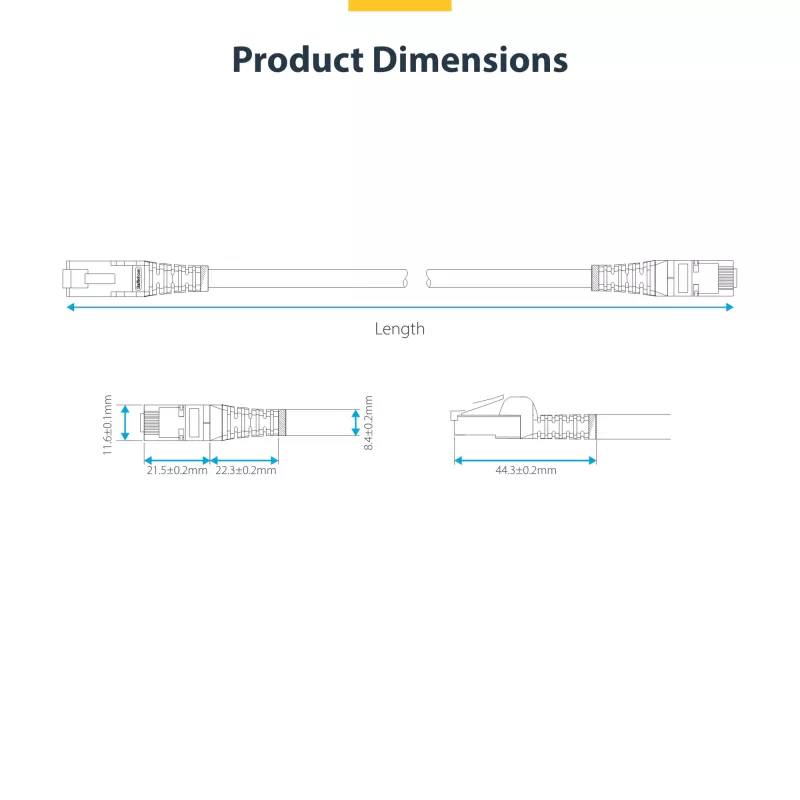 StarTech.com 2 m modrý CAT8 ethernetový kábel, RJ45 bez západky, 25G/40G, 2000 MHz, 100 W PoE++, S/FTP, 26AWG čistá holá meď, LSZH, tienený sieťový patch kábel s odľahčením ťahu, jednotlivo testovaný