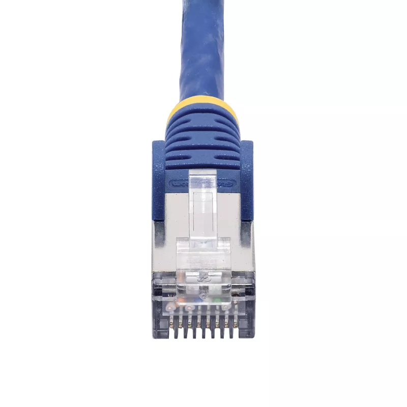 StarTech.com 50cm modrý CAT8 ethernetový kábel, RJ45 bez západky, 25G/40G, 2000 MHz, 100 W PoE++, S/FTP, 26AWG čistá holá medená lanka, LSZH, tienený sieťový patch kábel s odľahčením ťahu, jednotlivo testovaný
