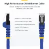 StarTech.com 1m modrý CAT8 ethernetový kábel, RJ45 bez západky, 25G/40G, 2000MHz, 100W PoE++, S/FTP, 26AWG čistý holý medený drôt, LSZH, tienený sieťový patch kábel s odľahčením ťahu, jednotlivo testovaný