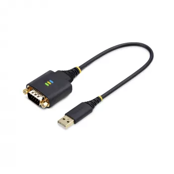 StarTech.com 1ft (30cm) USB na sériový adaptérový kábel, COM-retention, vymeniteľné matice/skrutky, USB-A na DB9 RS232, FTDI IC, ESD ochrana, Windows/macOS/Linux