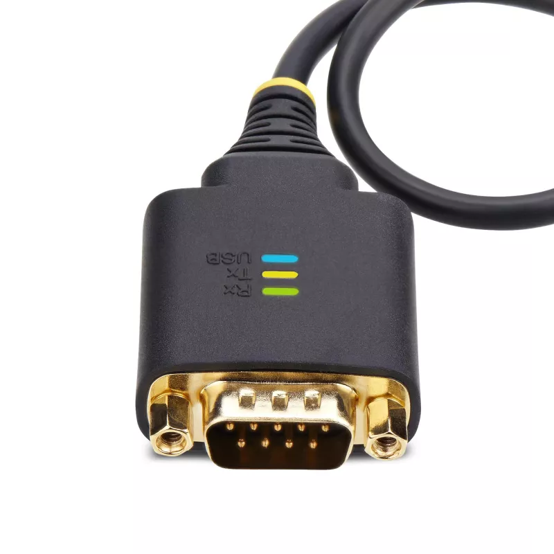 StarTech.com 1ft (30cm) USB na sériový adaptérový kábel, COM-retention, vymeniteľné matice/skrutky, USB-A na DB9 RS232, FTDI IC, ESD ochrana, Windows/macOS/Linux